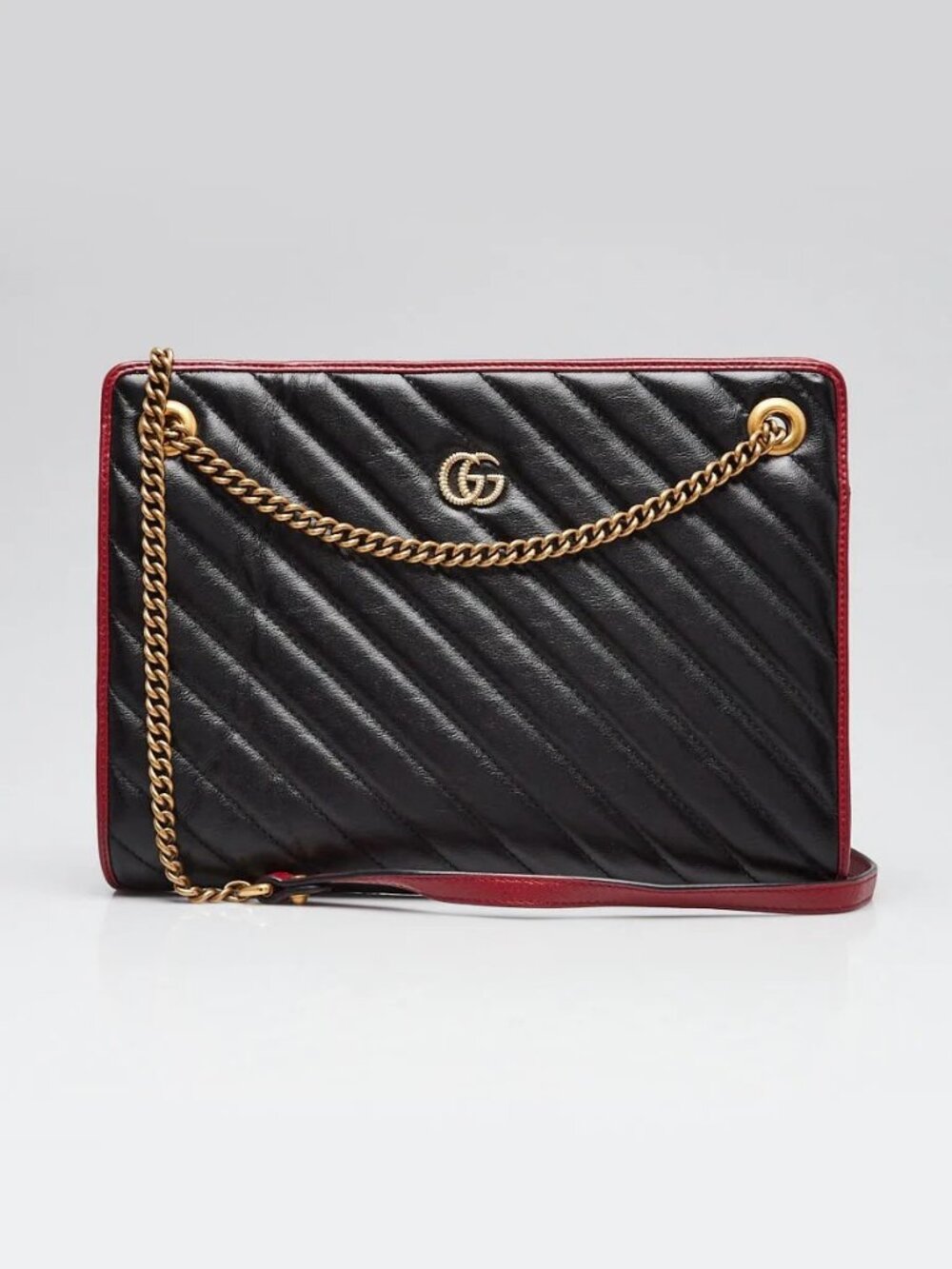 Gucci Black Quilted Leather Torchon Marmont Shoulder Bag